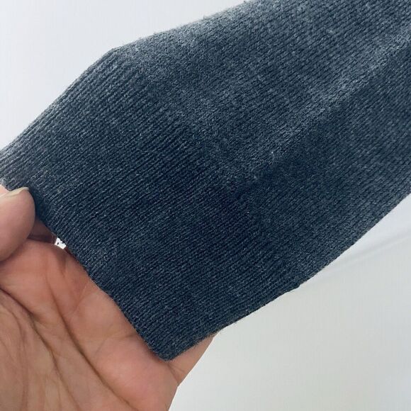 Calvin Klein Gray Foldover Off Shoulder Long Sleeve Knit Sweater Women's Medium - Picture 5 of 14